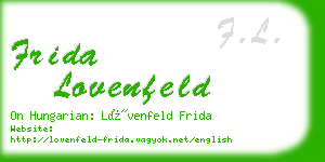 frida lovenfeld business card